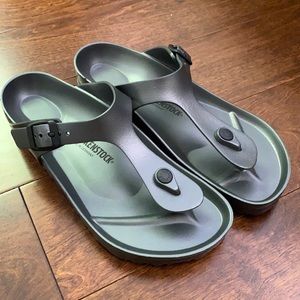 BIRKENSTOCKS NEW GREY SANDALS.